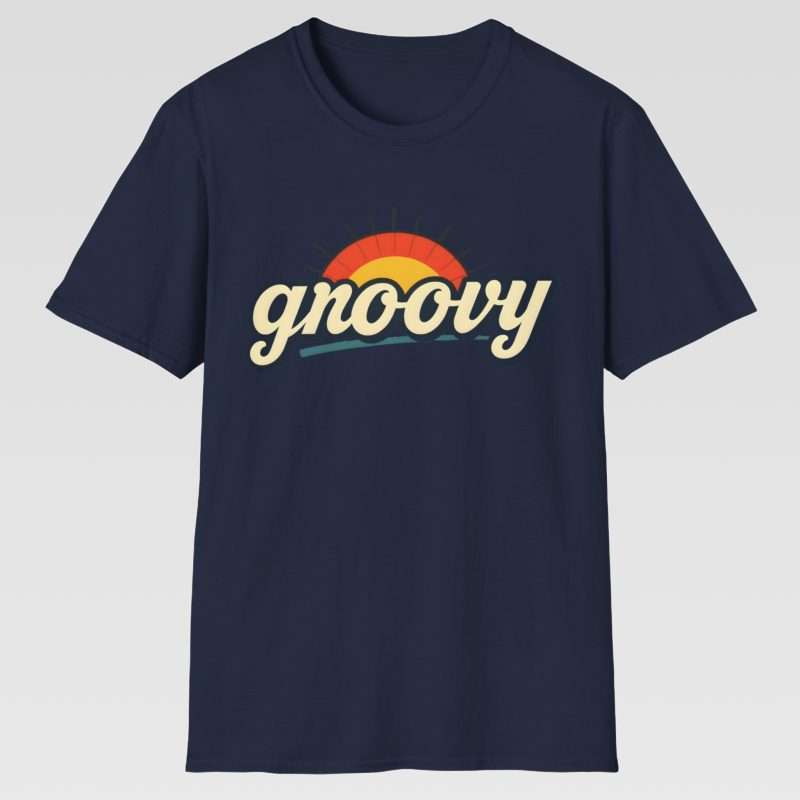 Groovy Orange Sun Vintage T-Shirt Photo | Occasion Clothing | shirt groovyunderlined orange sun TEE VN0006 inPixio